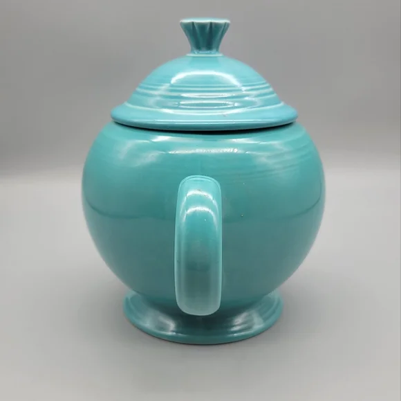 Vintage Fiesta Ware Homer Laughlin Large Turquoise Teapot - Picture 6 of 9